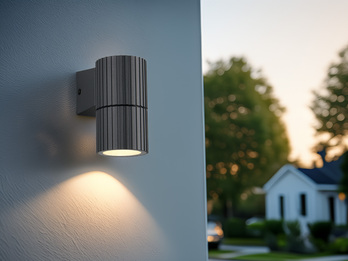 LED Außenwandleuchte Downlight Anthrazit geriffelt, Höhe 11cm