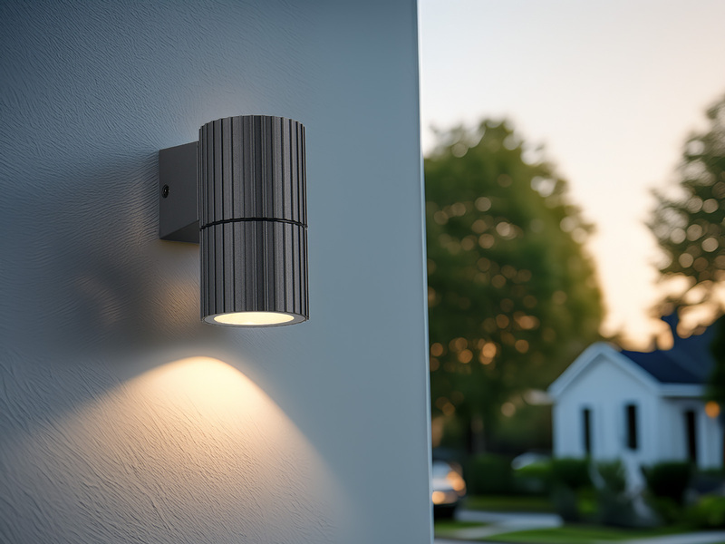 LED Außenwandleuchte Downlight Anthrazit geriffelt, Höhe 11cm