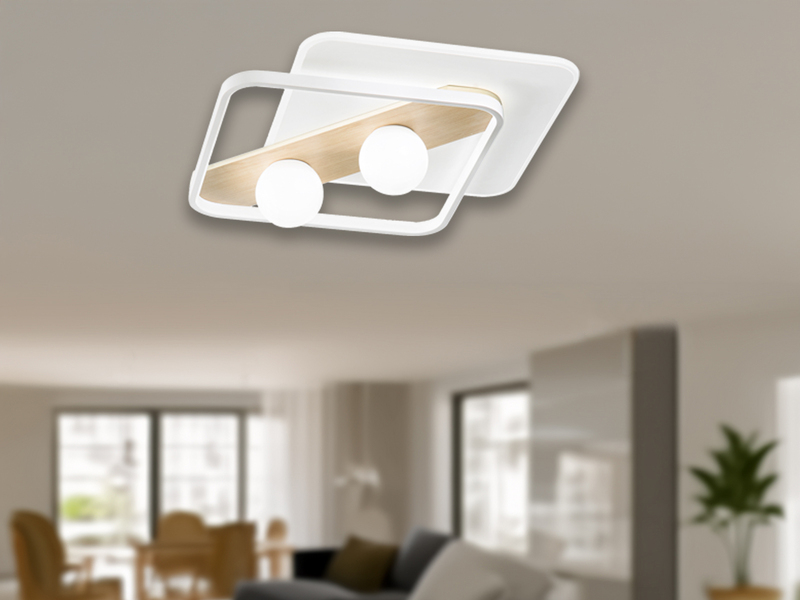 LED Deckenleuchte und Wandleuchte CRICKET in Weiß mit 3 Lichtfarben, 50x40cm