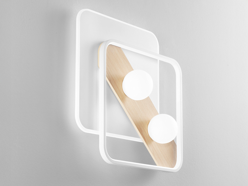 LED Deckenleuchte und Wandleuchte CRICKET in Weiß mit 3 Lichtfarben, 50x40cm