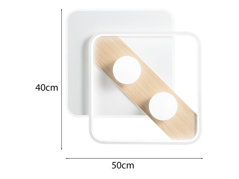 LED Deckenleuchte und Wandleuchte CRICKET in Weiß mit 3 Lichtfarben, 50x40cm