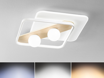 LED Deckenleuchte CRICKET in Weiß 3 Lichtfarben einstellbar, 50x40cm
