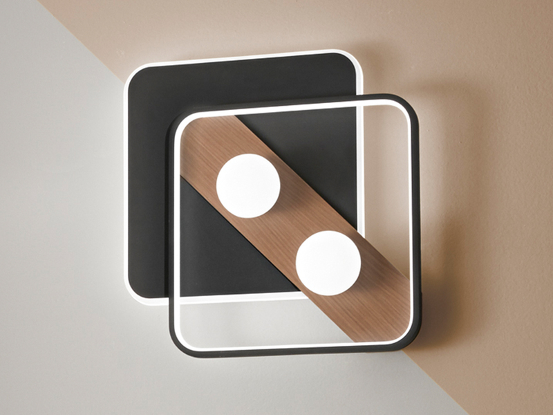 LED Deckenleuchte und Wandleuchte CRICKET in Schwarz mit 3 Lichtfarben, 50x40cm