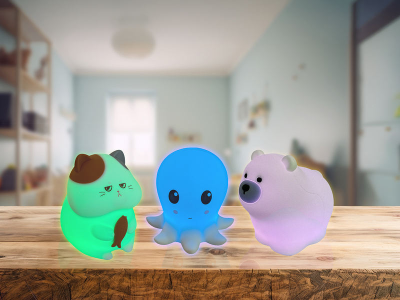 Nachtlicht NELLY, per USB aufladbar, mit RGB Farbwechsel, Höhe 12cm