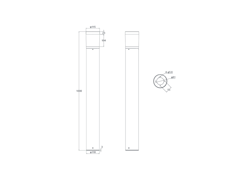 2er Set LED Wegeleuchten Anthrazit zur Reihenschaltung geeignet, Höhe 100cm
