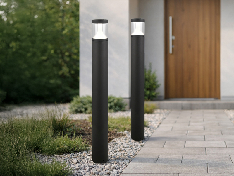 2er Set LED Wegeleuchten Anthrazit zur Reihenschaltung geeignet, Höhe 100cm