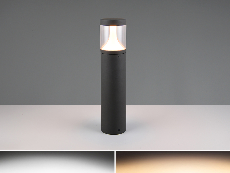 2er Set LED Pollerleuchten Anthrazit zur Reihenschaltung geeignet, Höhe 50cm