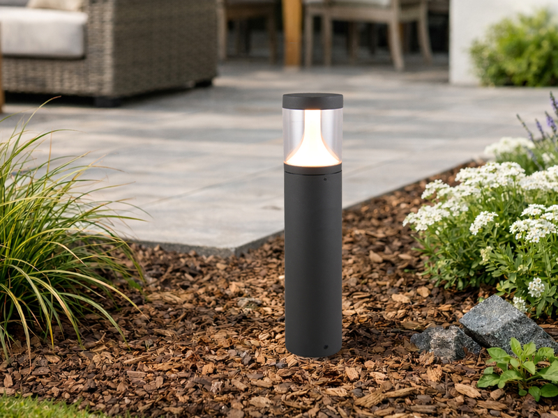 2er Set LED Pollerleuchten Anthrazit zur Reihenschaltung geeignet, Höhe 50cm