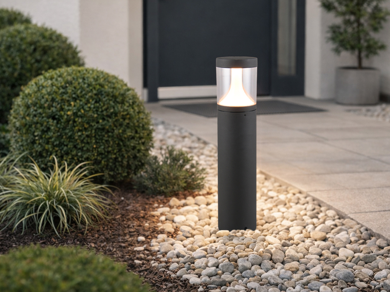 2er Set LED Pollerleuchten Anthrazit zur Reihenschaltung geeignet, Höhe 50cm