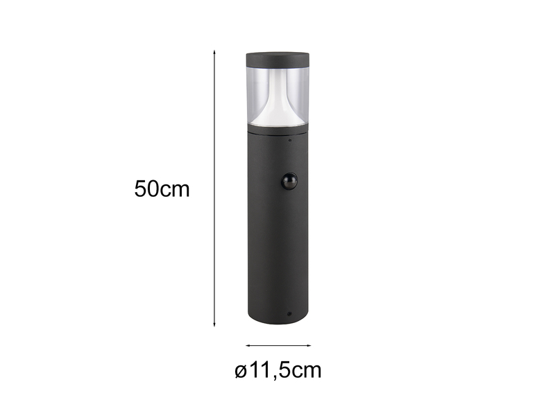 2er Set LED Pollerleuchten mit Bewegungsmelder zur Reihenschaltung, Höhe 50cm