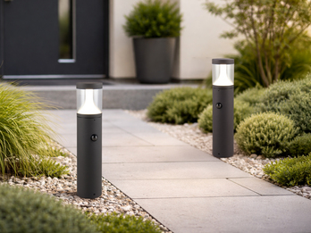 2er Set LED Pollerleuchten mit Bewegungsmelder zur Reihenschaltung, Höhe 50cm