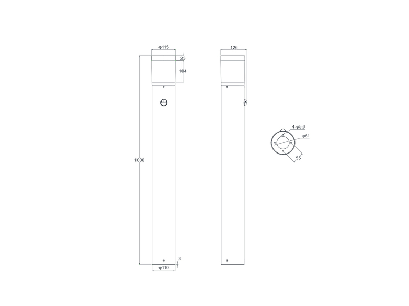 2er Set LED Wegeleuchten mit Bewegungsmelder zur Reihenschaltung, Höhe 100cm