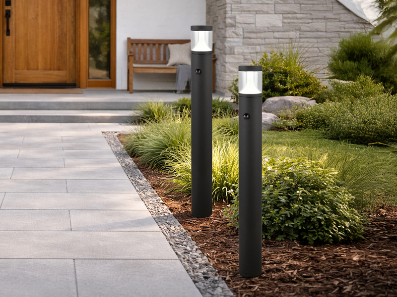 2er Set LED Wegeleuchten mit Bewegungsmelder zur Reihenschaltung, Höhe 100cm