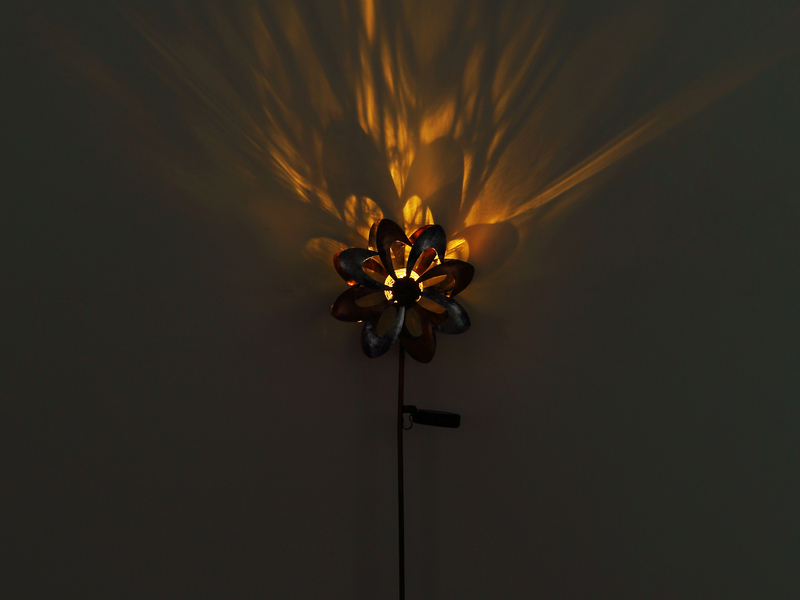 2er Set Solar Gartenstecker Windrad mit Erdspieß in Kupfer & Silber, Höhe 92cm