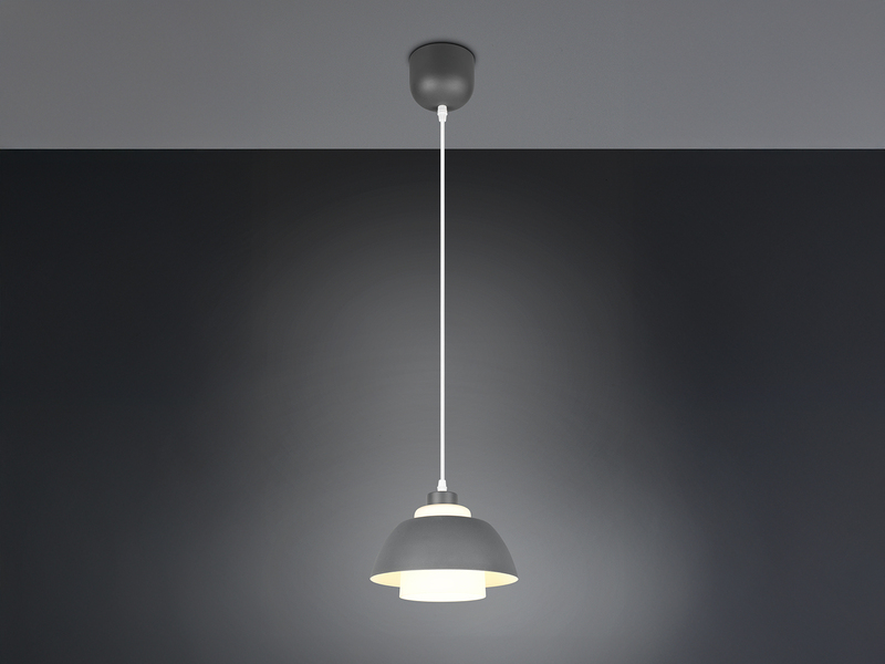 Kleine Pendelleuchte TILOS skandinavisch mit Metall- & Glasschirm Ø 23cm