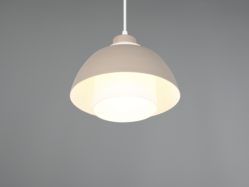 Kleine Pendelleuchte TILOS skandinavisch mit Metall- & Glasschirm Ø 23cm