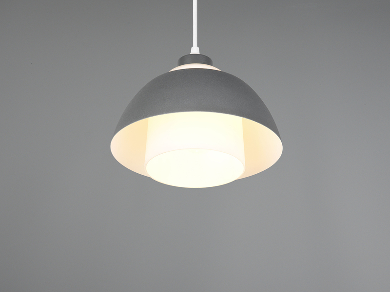 Kleine LED Pendelleuchte skandinavisch mit Metall- & Glasschirm Ø 23cm