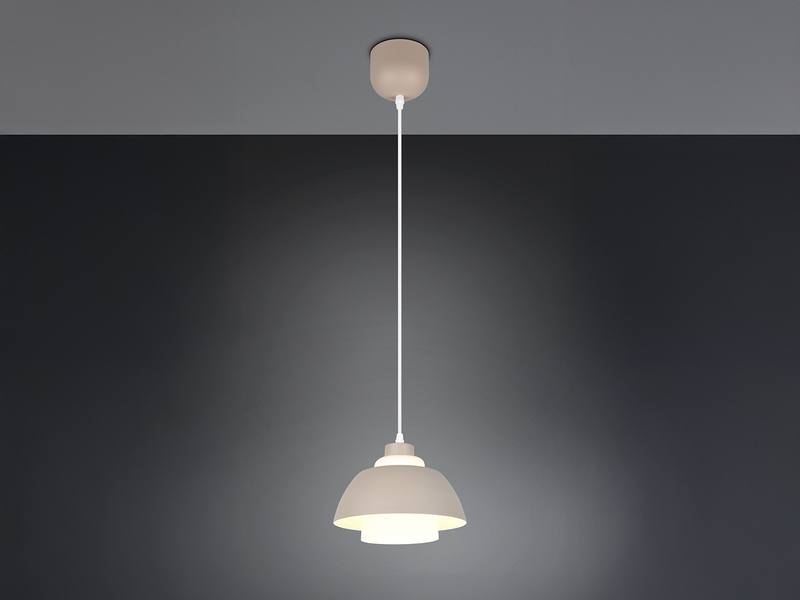 Kleine LED Pendelleuchte skandinavisch mit Metall- & Glasschirm Ø 23cm