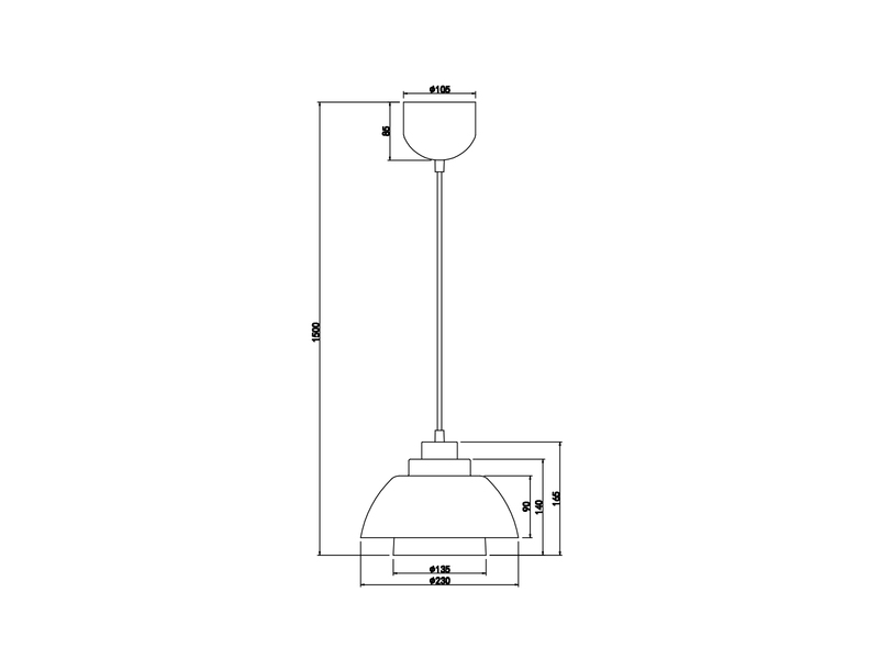 Kleine LED Pendelleuchte skandinavisch mit Metall- & Glasschirm Ø 23cm