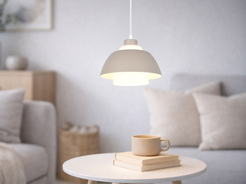 Kleine LED Pendelleuchte skandinavisch mit Metall- & Glasschirm Ø 23cm Kleine LED Pendelleuchte skandinavisch mit Metall- & Glasschirm Ø 23cm