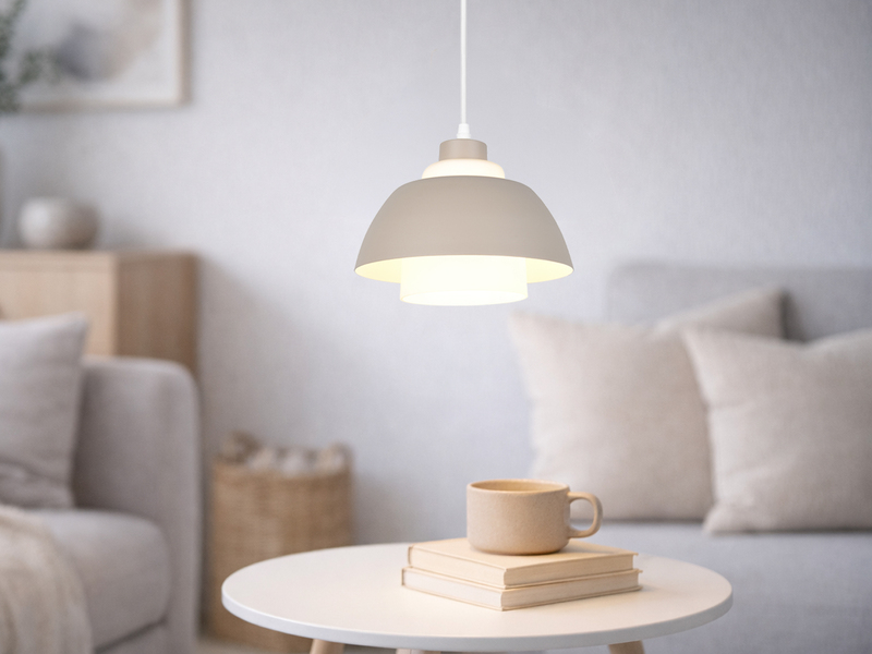 Kleine LED Pendelleuchte skandinavisch mit Metall- & Glasschirm Ø 23cm