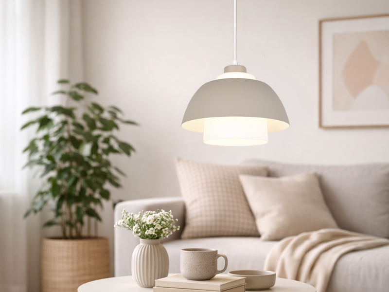 LED Pendelleuchte skandinavisch einflammig mit Metall- & Glasschirm Ø 30cm