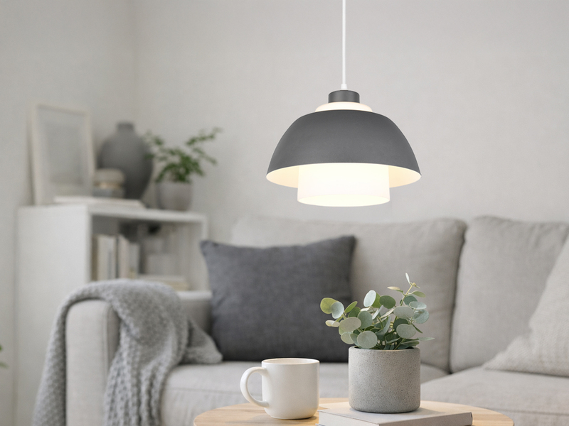 LED Pendelleuchte skandinavisch einflammig mit Metall- & Glasschirm Ø 30cm