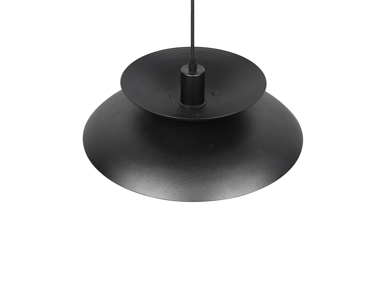 Pendelleuchte AMARILA skandinavisch mit Metall Lampenschirm Schwarz Ø 40cm