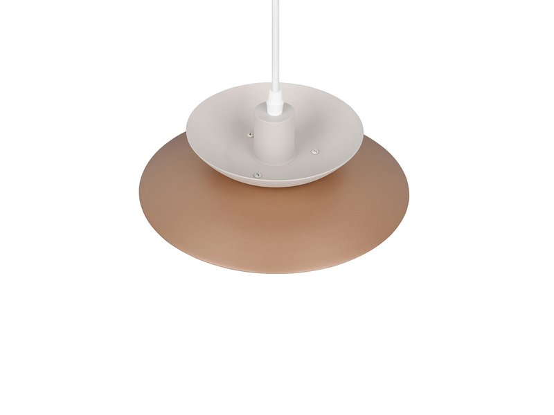 Pendelleuchte AMARILA skandinavisch mit Metall Lampenschirm Grau Braun Ø 25cm