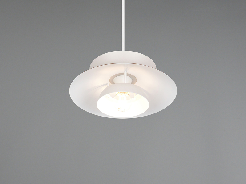 Kleine LED Pendelleuchte skandinavisch mit Metall Lampenschirm Grau Braun Ø 25cm