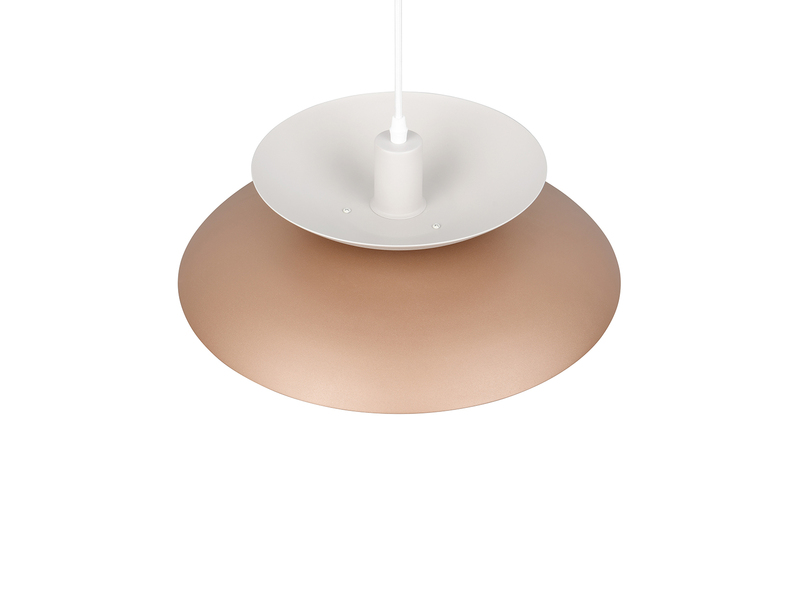 LED Pendelleuchte skandinavisch mit Metall Lampenschirm Grau Braun Ø 40cm