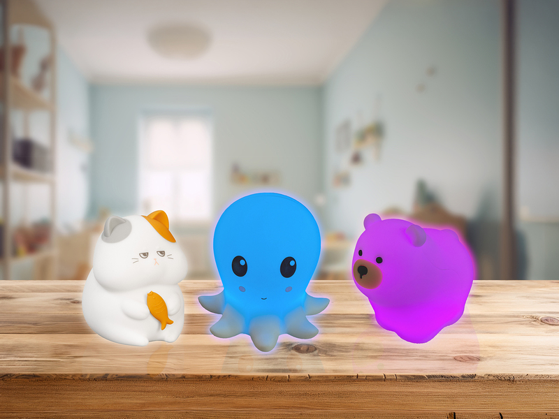 Nachtlicht GERD dimmbar per USB aufladbar, mit Farbwechsel & Timer, Höhe 12cm