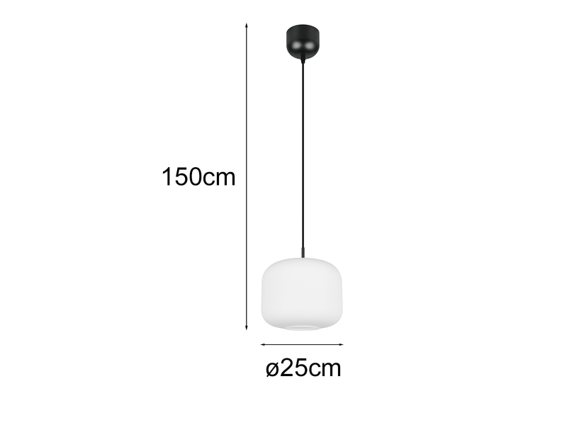 Kleine Pendelleuchte SIGNE einflammig mit Glas Lampenschirm Weiß Ø 25cm