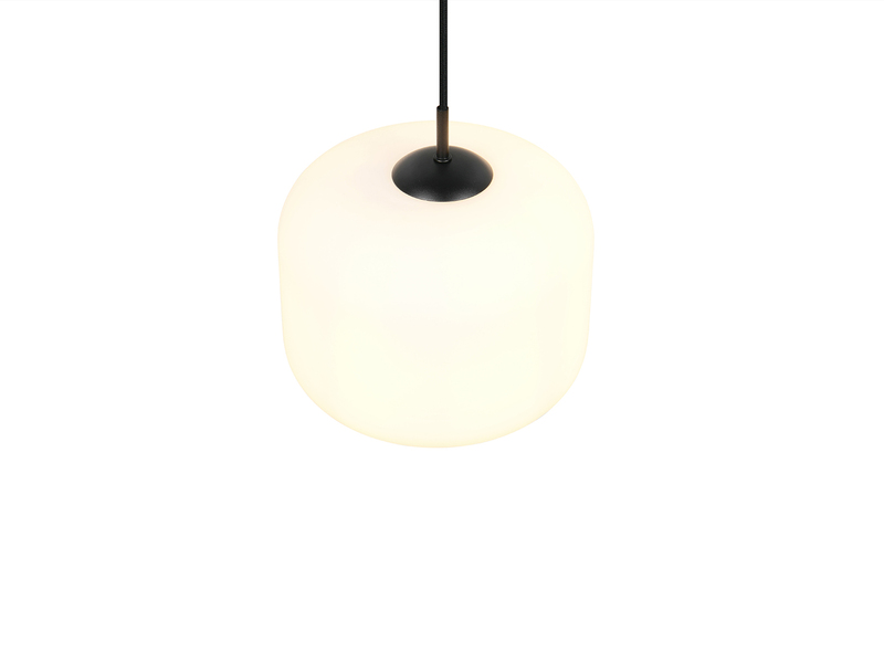 Kleine Pendelleuchte SIGNE einflammig mit Glas Lampenschirm Weiß Ø 25cm