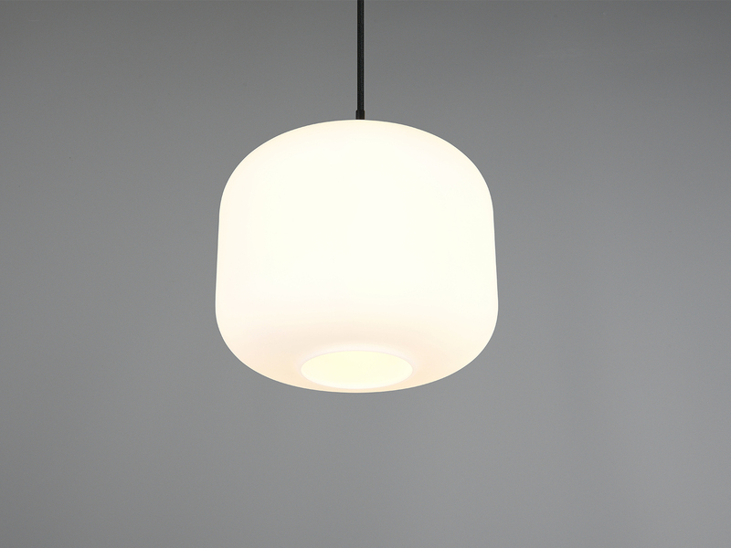 Kleine Pendelleuchte SIGNE einflammig mit Glas Lampenschirm Weiß Ø 25cm