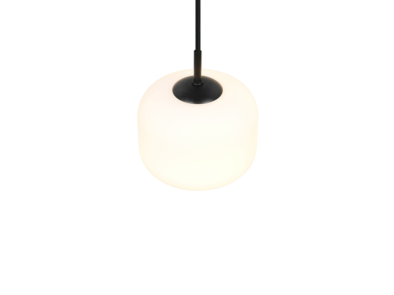 Kleine LED Pendelleuchte einflammig mit Glas Lampenschirm Weiß Ø 15cm