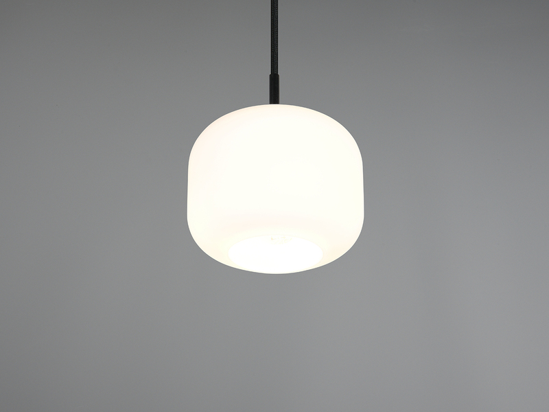 Kleine LED Pendelleuchte einflammig mit Glas Lampenschirm Weiß Ø 15cm