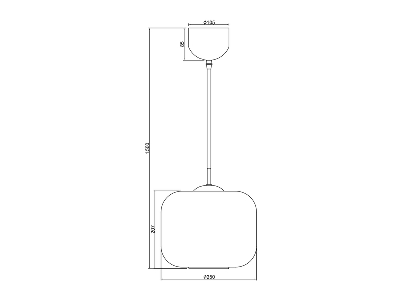 Kleine LED Pendelleuchte einflammig mit Glas Lampenschirm Weiß Ø 25cm