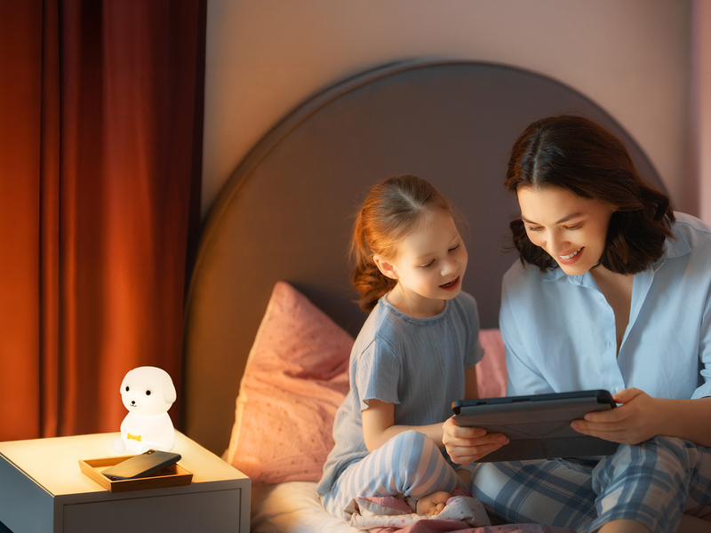 Nachtlicht LEO dimmbar, per USB aufladbar, mit Farbwechsel & Timer Höhe 13,5cm