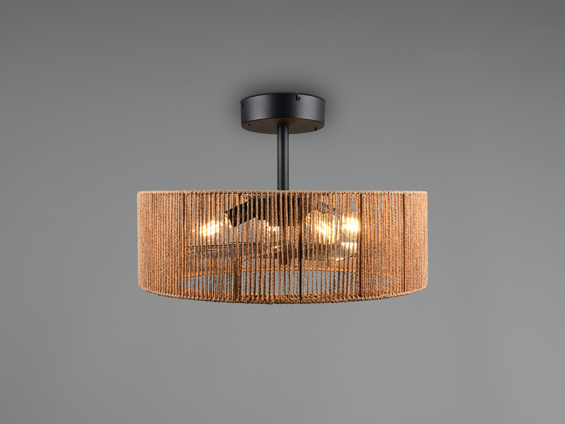 Große Boho Deckenleuchte SMILLUM mit Ventilator & Fernbedienung Ø 61cm