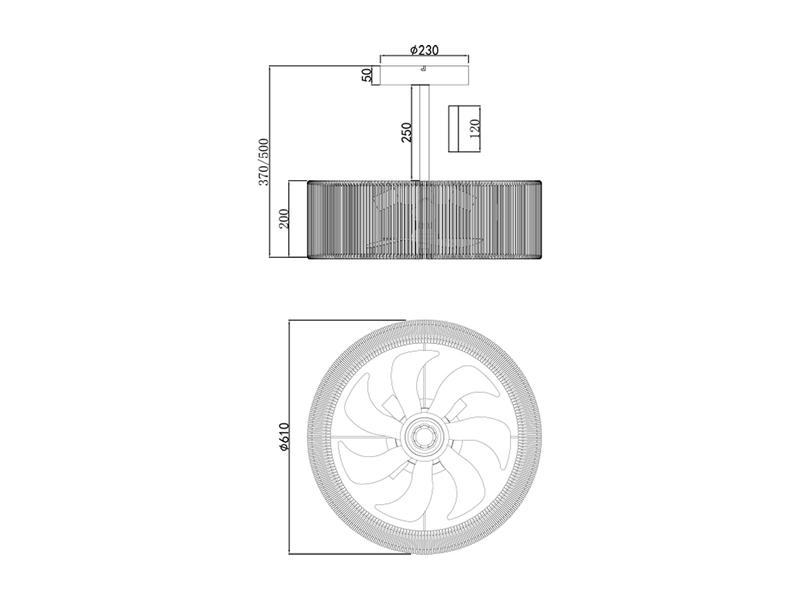 Große Boho Deckenleuchte SMILLUM mit Ventilator & Fernbedienung Ø 61cm
