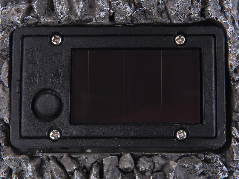 LED Deko Solarleuchte Eulenlampe aus Kunststoff in Grau, Höhe 19,5cm