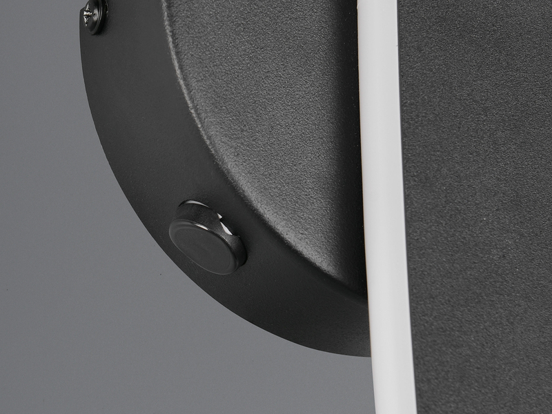 LED Wandleuchte NAPOLI Schwarz mit Schalter & Glaskugel Weiß, Höhe 34,5cm