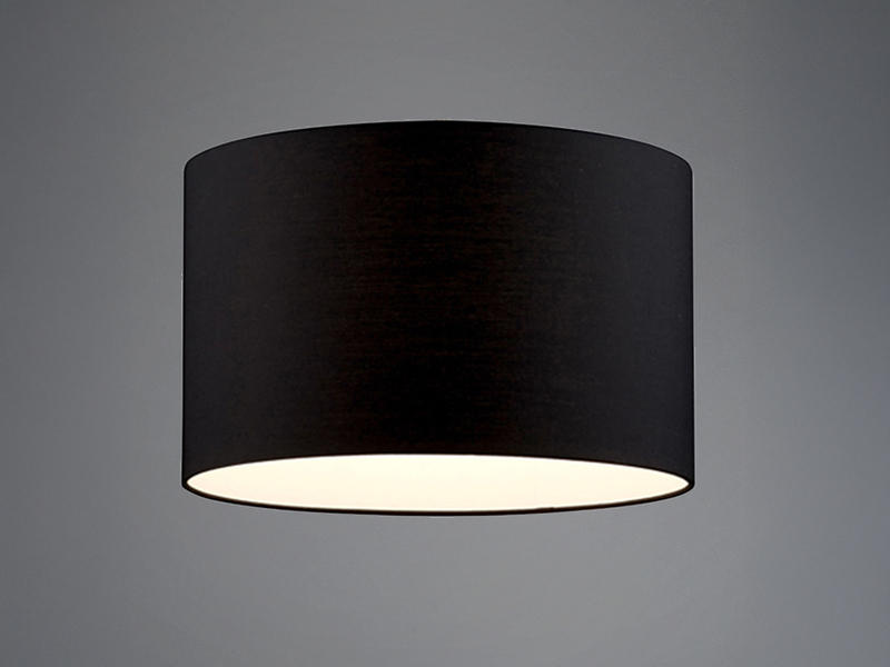 Stoff Lampenschirm Schwarz rund für E27 Fassung Ø 40cm