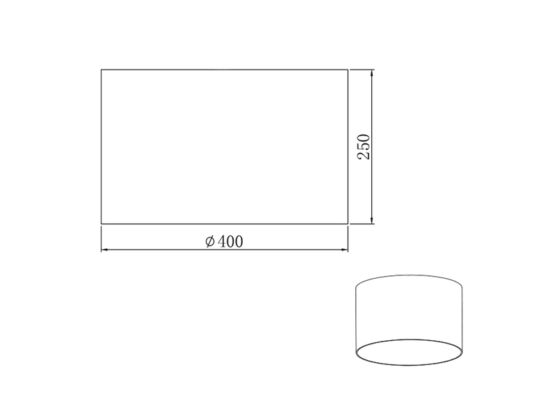 Stoff Lampenschirm Schwarz rund für E27 Fassung Ø 40cm