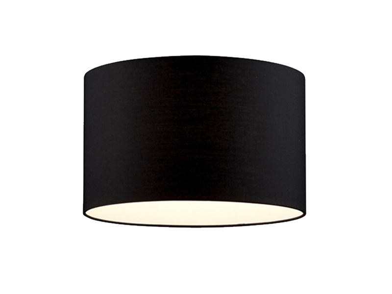 Stoff Lampenschirm Schwarz rund für E27 Fassung Ø 40cm
