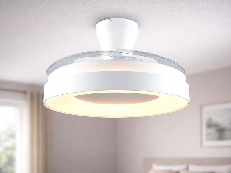 LED Deckenleuchte VANSBRO mit Ventilator und Fernbedienung Ø 49cm - max. 106cm