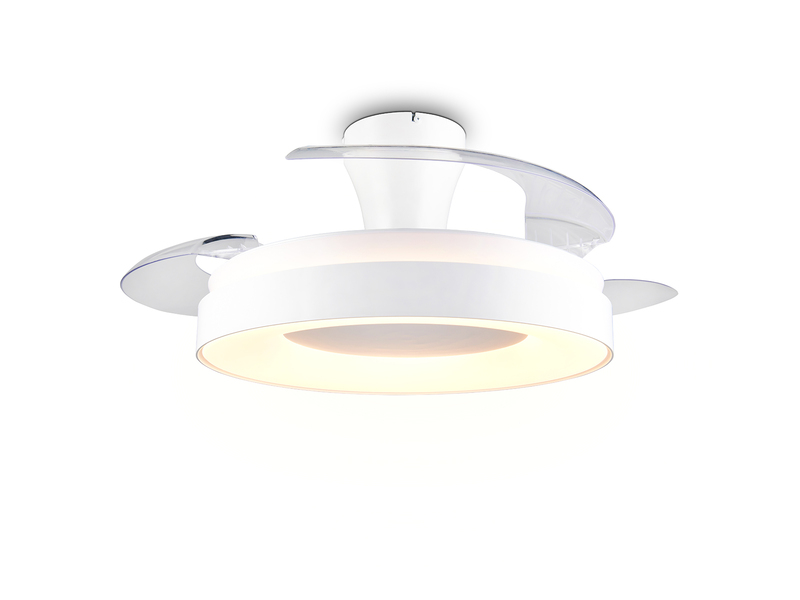 LED Deckenleuchte VANSBRO mit Ventilator und Fernbedienung Ø 49cm - max. 106cm