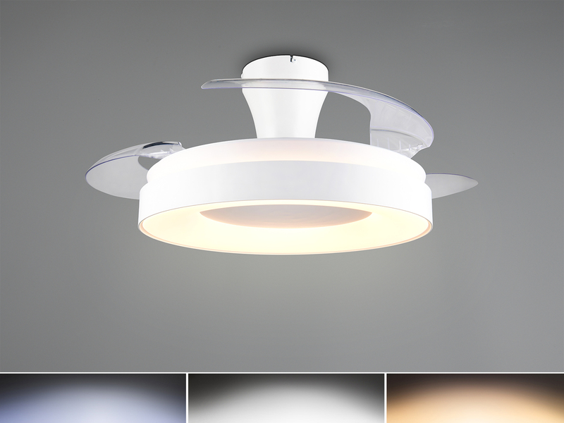 LED Deckenleuchte VANSBRO mit Ventilator und Fernbedienung Ø 49cm - max. 106cm