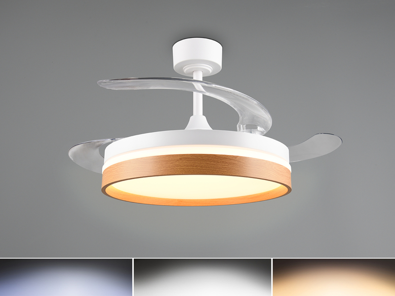 LED Deckenleuchte VOLDA mit Ventilator und Fernbedienung Ø 49cm - max. 106cm